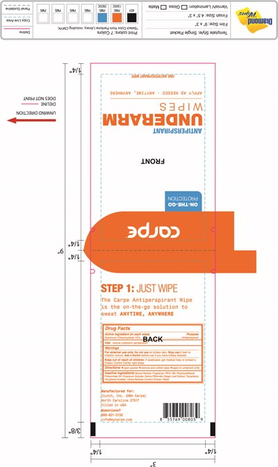 On The Go Wipe Antiperspirant (Wipe Sachet Outlined)